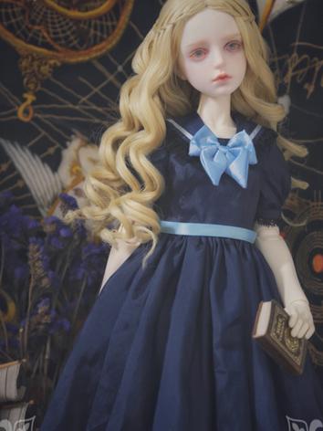 1/3 1/4 1/6 Pink/Dark Blue Dress +Royal Library+ for YSD/MSD/SD Size Ball-jointed Doll