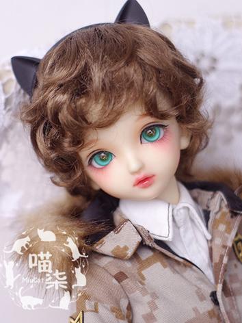 1/3 1/4 Wig Brown Short Curly Hair for SD/MSD/YOSD Size Ball-jointed Doll