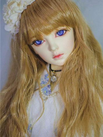 BJD Female Golden Brown Curly Hair Wig for SD/MSD/YSD Size Ball-jointed Doll