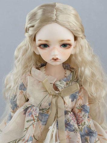 BJD Wig Female Light Gold Curly HAIR Wig for SD/MSD/YSD Size Ball-jointed Doll