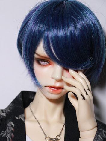 blue short hair wig