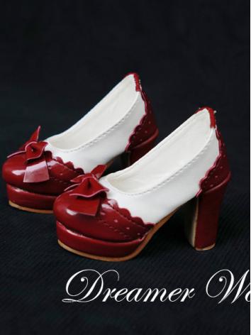 1/3 Shoes Girl Dark Red Highheels for SD Ball-jointed Dol