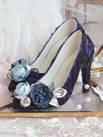 [Limited 5 Pairs]1/3 Shoes Girl Purple Flower Highheels for SD Ball-jointed Doll