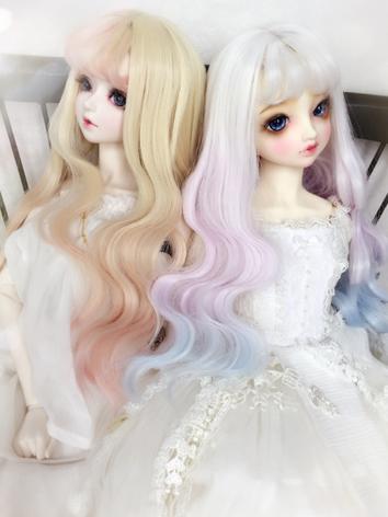 1/3 1/4 Wig Girl White/Gold Curly Hair for SD/MSD Size Ball-jointed Doll
