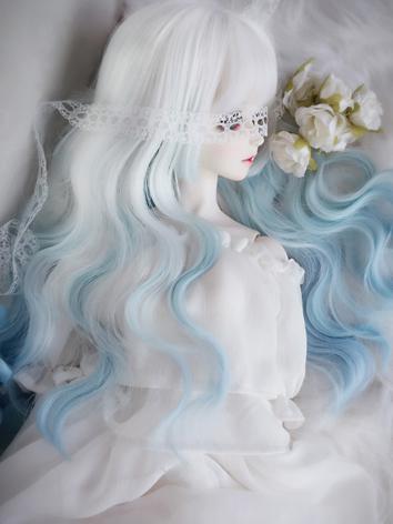 1/3 1/4 Wig Girl White Curly Hair for SD/MSD Size Ball-jointed Doll