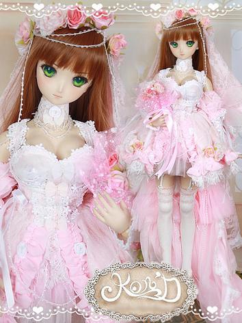 BJD Clothes DD/SD10/SD13 size Dress Pink Elf Wedding Dress Suit Ball-jointed Doll