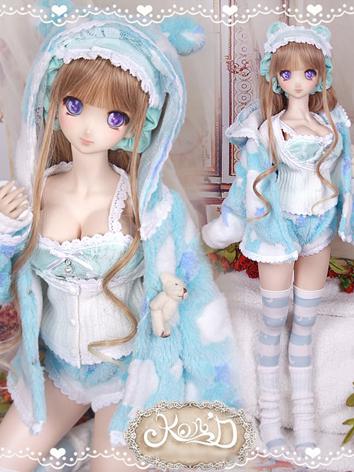 BJD Clothes DD/SD10/SD13 size Dress Blue Winter Suit Ball-jointed Doll