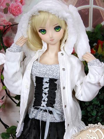 BJD Clothes DD/SD10/SD13 size Dress White Winter Suit Ball-jointed Doll
