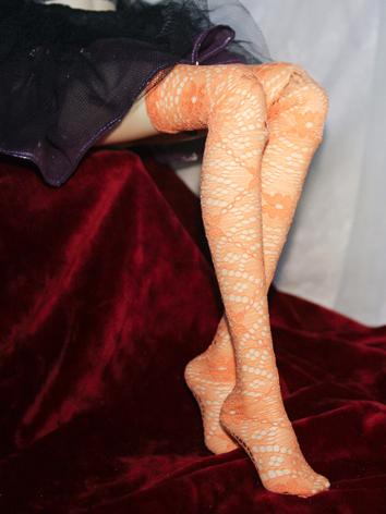 Bjd Socks Girls Blue/Orange Lace High Stockings Socks for SD/MSD Ball-jointed Doll