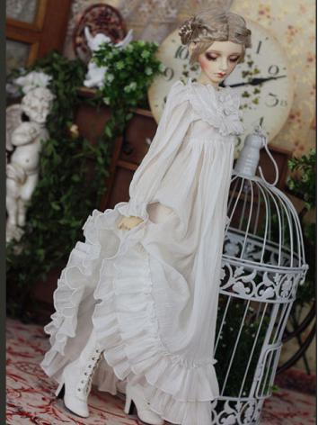 Bjd Clothes Girl White Long Dress Nightgown for SD16/SD13/SD10/MSD Ball-jointed Doll