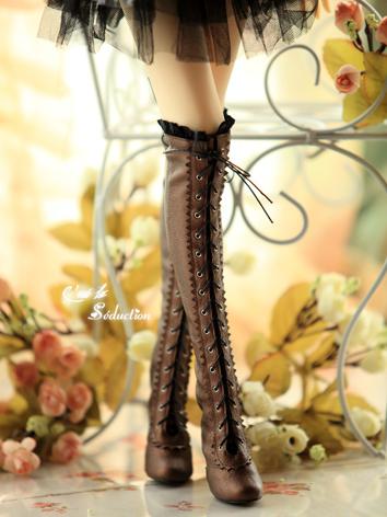 1/3 Girl Shoes Brown High Boots High-heel Shoes for SD16/SDGR/SD10/SD13 Ball-jointed Doll