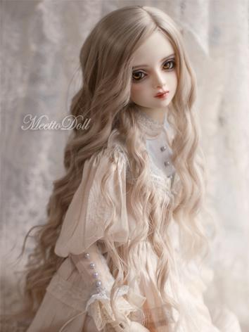 BJD Wig Boy/Girl Light Brown Long Curly Wig for SD Size Ball-jointed Doll