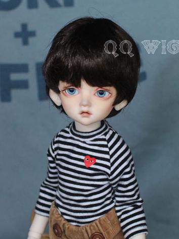 BJD Wig Boy Dark Chocolate Short Hair Wig for SD/MSD/YSD Size Ball-jointed Doll