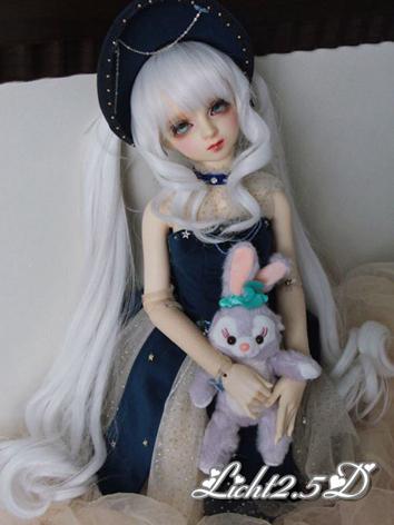 1/3 1/4 Wig Girl White Hair[NO.09] for SD/MSD Size Ball-jointed Doll