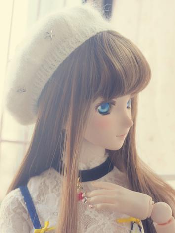 Bjd Hat Girl White/Pink Revets Kniting Hat for SD/DD Ball-jointed Doll