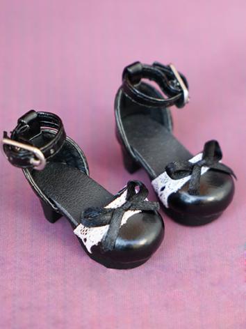 1/6 Shoes Sweet Girl Black Shoes for YSD Ball-jointed Doll