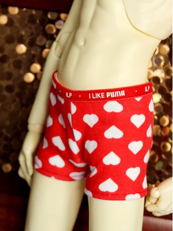 1/3 1/4 70cm Clothes Boy Underpants Red Printed Panties for 70cm/SD/MSD Ball-jointed Doll