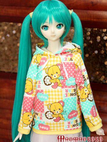 1/3 1/4 Clothes Girl Printed T-shirt Hoodies Top for SD/MSD Ball-jointed Doll