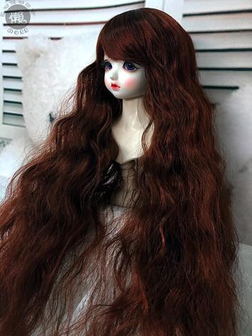 BJD Wig Girl Blue/Silver whiteBrown/Chocolate Long Curly Hair Wig for SD/MSD Size Ball-jointed Doll