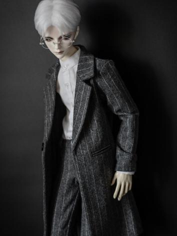 1/3 70cm Clothes Gray Stripe Suit Overcoat+Trousers A206 for SD/70cm Size Ball-jointed Doll