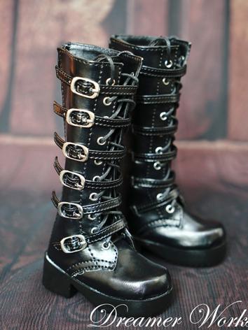 1/3 1/4 Shoes Male Black Punk Boots for SD/MSD Ball-jointed Doll