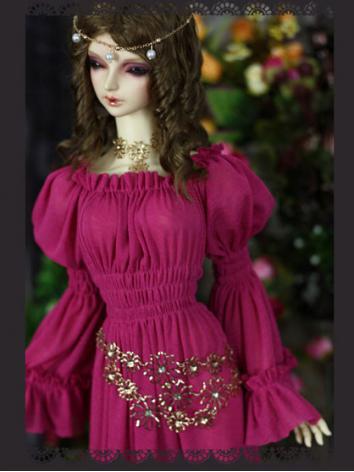Bjd Clothes Girl Rose Long Dress Nightgown for SD16/SD13/SD10/MSD Ball-jointed Doll
