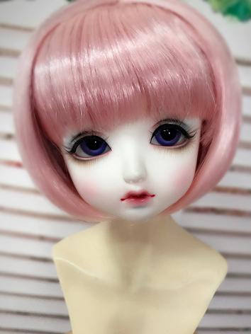 BJD Wig Girl Pink/Light Gold Short BOBO Hair Wig for SD/MSD/YSD Size Ball-jointed Doll