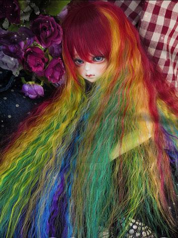 BJD Wig Rainbow Colors Wig for SD/MSD/YSD Size Ball-jointed Doll