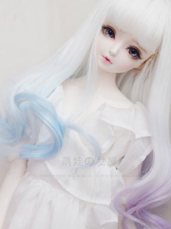 1/3 1/4 Wig Girl White Curly Hair for SD/MSD Size Ball-jointed Doll