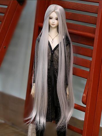 BJD Silver Gray Long Wig for SD/MSD Size Ball-jointed Doll