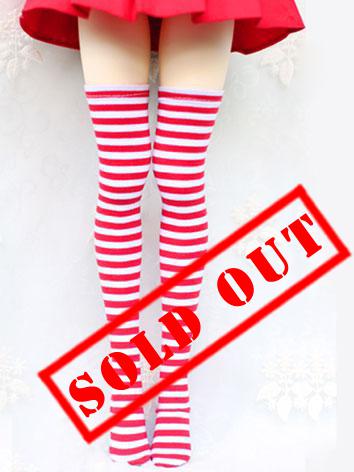 Bjd Socks Boy/Girls Red/Blue Bars High Socks for SD/MSD/YSD Ball-jointed Doll