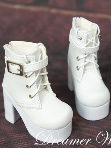 1/3 1/4 Girl White High-heeled Shoes for SD/MSD Ball-jointed Doll
