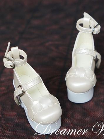 1/3 1/4 Beige Girl High-heeled Shoes for SD/MSD Ball-jointed Doll