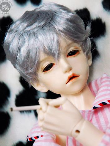 BJD Wig Boy White/Silver/Pink Short Hair Wig for SD/MSD/YSD Size Ball-jointed Doll