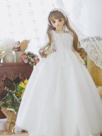 1/3 1/4 1/6 White Dress +Glimmer Jasmine+ for YSD/MSD/SD Size Ball-jointed Doll