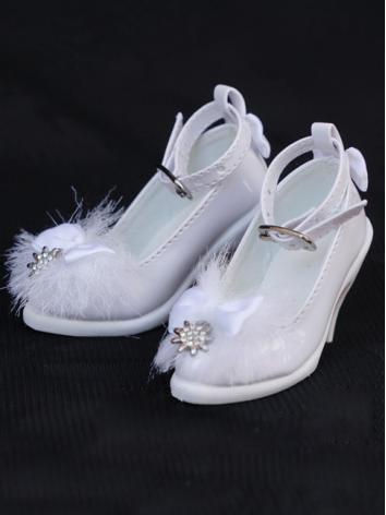 1/3 Girl Shoes White High Heel Shoes for SD Ball-jointed Doll