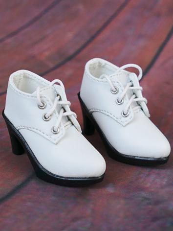 1/4 Girl Shoes White High-heeled Shoes for MSD Ball-jointed Doll