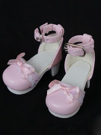 1/6 Shoes Sweet Girl Pink/White Shoes for YSD Ball-jointed Doll
