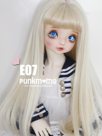 1/3 Wig 9-10inch Girl White/Light Gold Long Hair E07 for SD/70cm Size Ball-jointed Doll