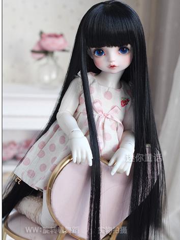 Girl Black Long Straight Hair 1/3 1/4 1/6 Wig for SD/MSD/YSD Size Ball-jointed Doll
