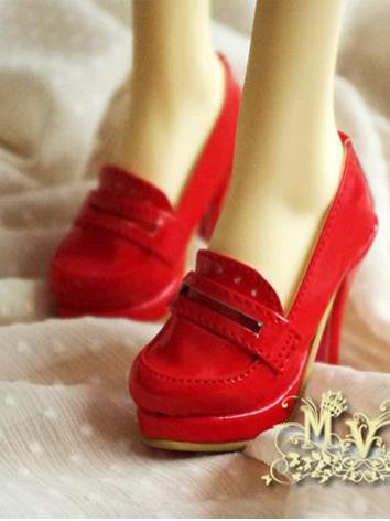 1/3 Girl Shoes Green/Rose/Khaki/Red High-heeled Shoes for SD16/SDGR Ball-jointed Doll