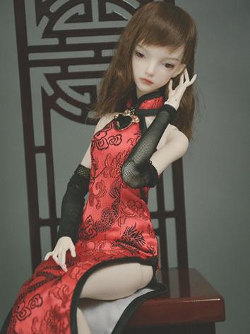 Custom-sized Clothes Girl Red Cheongsam Dress for MDD/MSD/SD/DD/65CM Ball-jointed Doll