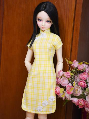 Custom-sized Clothes Girl Yellow Cheongsam Short Dress for MDD/MSD/SD/DD/65CM Ball-jointed Doll
