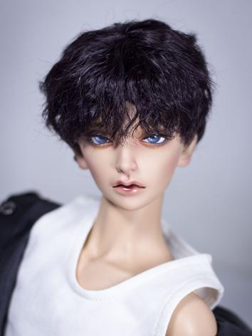 BJD Wig Boy Dark Purple/Silver White Short Hair Wig for SD Size Ball-jointed Doll