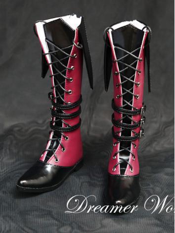 1/3 1/4 Shoes Male Red High Boots for SD/MSD Ball-jointed Doll