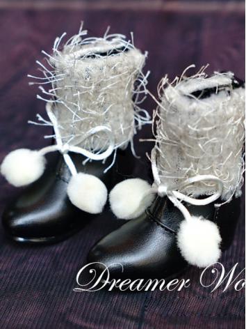 1/3 1/4 Shoes Female Black Boots Shoes for SD/MSD Ball-jointed Doll
