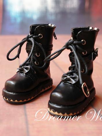 1/6 1/4 Shoes Female Black Boots  for YOSD/MSD Ball-jointed Doll