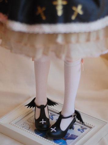 Bjd Girl/Female Black/White Devil Shoes for SD/MSD/YOSD Ball-jointed Doll