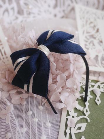 BJD Hair Decoration Dark Blue Bow Hairband Stick for SD Ball-jointed doll
