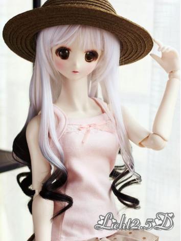 BJD Wig Girl White&Black Long Curly Hair[NO.69] for SD/MSD/YSD Size Ball-jointed Doll